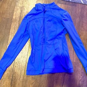 Blue lululemon half zip long sleeve with pockets